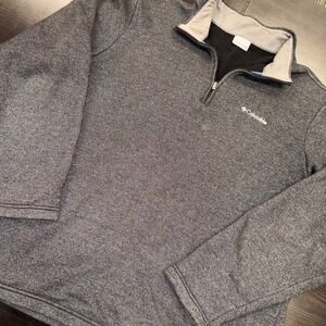 Columbia Fleece Pullover Mens XL Gray Excellent Heathered 1/4 Zip AM1534
